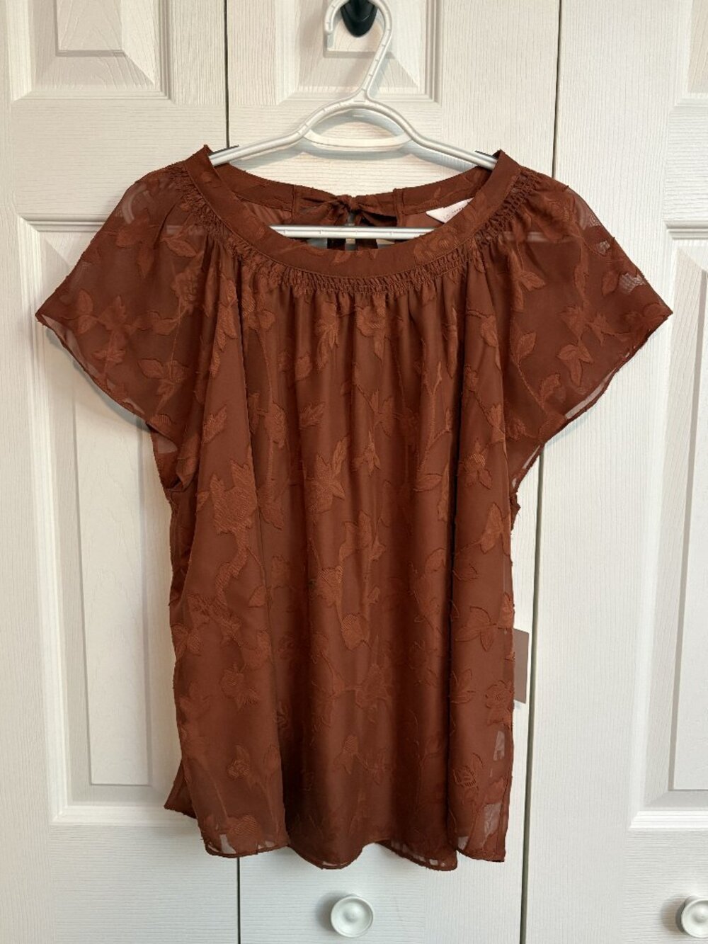NWT LC Lauren Conrad Shirred Neck Shell Top